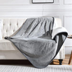 Yaning Waterproof Blanket for Bed Couch Sofa, Soft Liquid Pee Proof Pet Blanket for Dog Puppy Cat, Reversible Sherpa Fleece Furniture Protector (Grey, 50x60 inches)